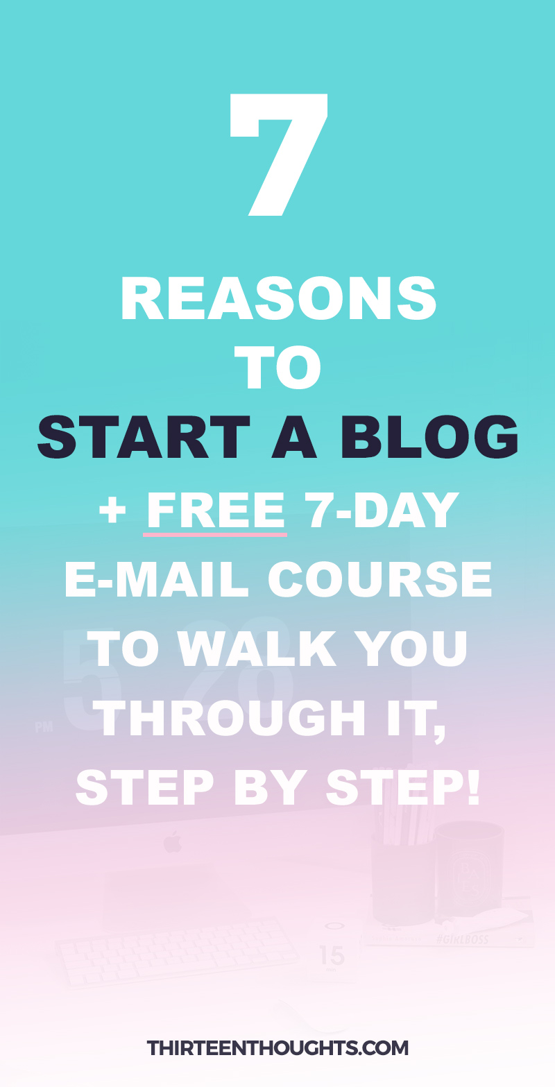 How to start a blog step by step, free email course. If I had my way, I'd have everyone I know start their own blog. Seriously. There are way too many ways in which blogging has changed my life, to list in this post. #blog #blogging
